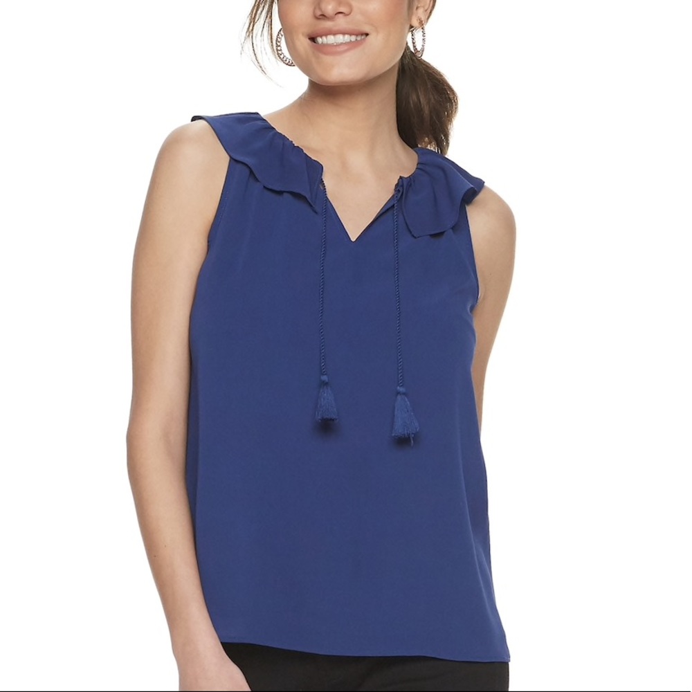 NWT Juicy Couture Ruffle- Neck Tassel Tank